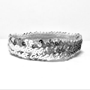 SILVER SEQUIN ELASTIC HEADBAND